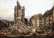 Bernardo Bellotto The Ruins of the Old Kreuzkirche in Dresden Sweden oil painting reproduction